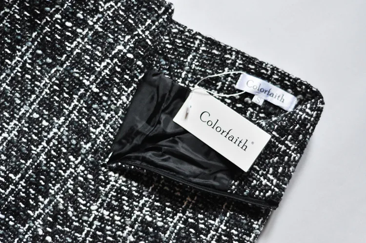 Colorfaith, Женская шерстяная мини-юбка, Осень-зима, винтажная прямая клетчатая юбка с кисточками, короткая юбка с высокой талией, Femininas SK5583