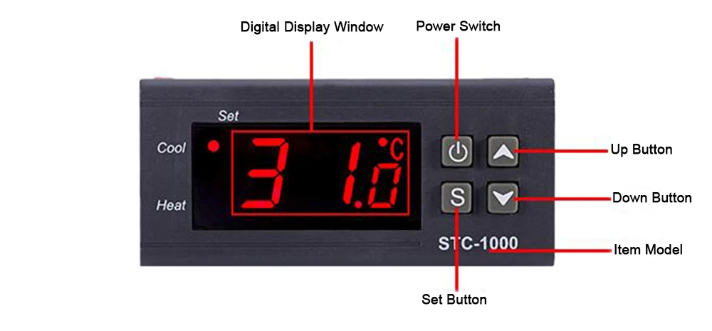 Цифровой термостат регулятор температуры 12 в 24 В 220 В терморегулятор, комнатный термостат инкубатор Termometro STC 1000