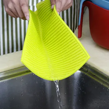 

Silicone Gel Dish Drainer Tray Waterproof Sink Drying Plate Worktop Drain Rack Organizer Kitchenware Cutlery Drying Dishes