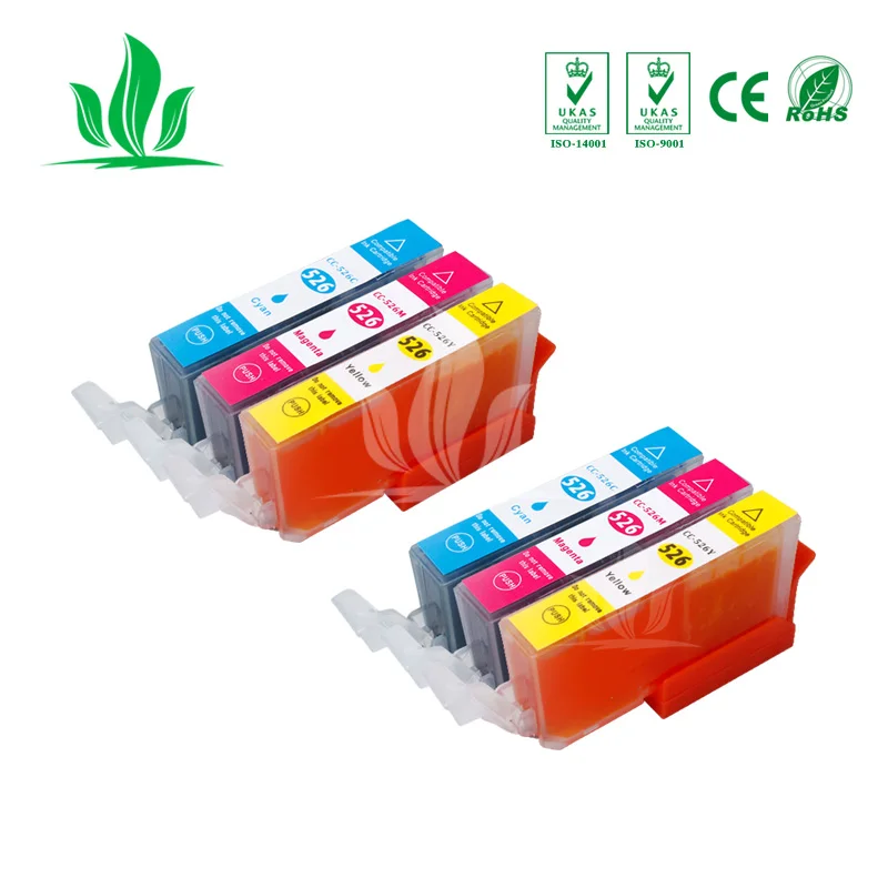 525XL 6 шт. CMY совместимый чернильный картридж PGI525 для canon iP4850 iX6250 MX715 MG5150 MG6250 MG5200 MX885