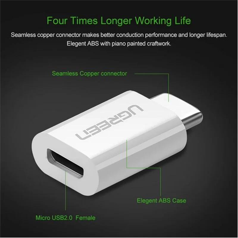 Ugreen micro usb адаптер micro usb to usb c адаптер для samsung s8 s9 sony huawei p20 xiaomi 5 6 8 Тип c зарядное устройство преобразователь otg