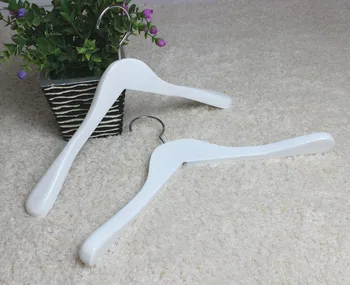 

Jetdio Deluxe White Thick Wooden Hanger for Coats and Clothes (10 pieces/ lot)