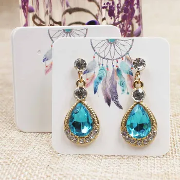 

5*5cm Dreamcatcher drop earring display card flower pattern earring tag card colorful print jewelry earring packing card100/lot