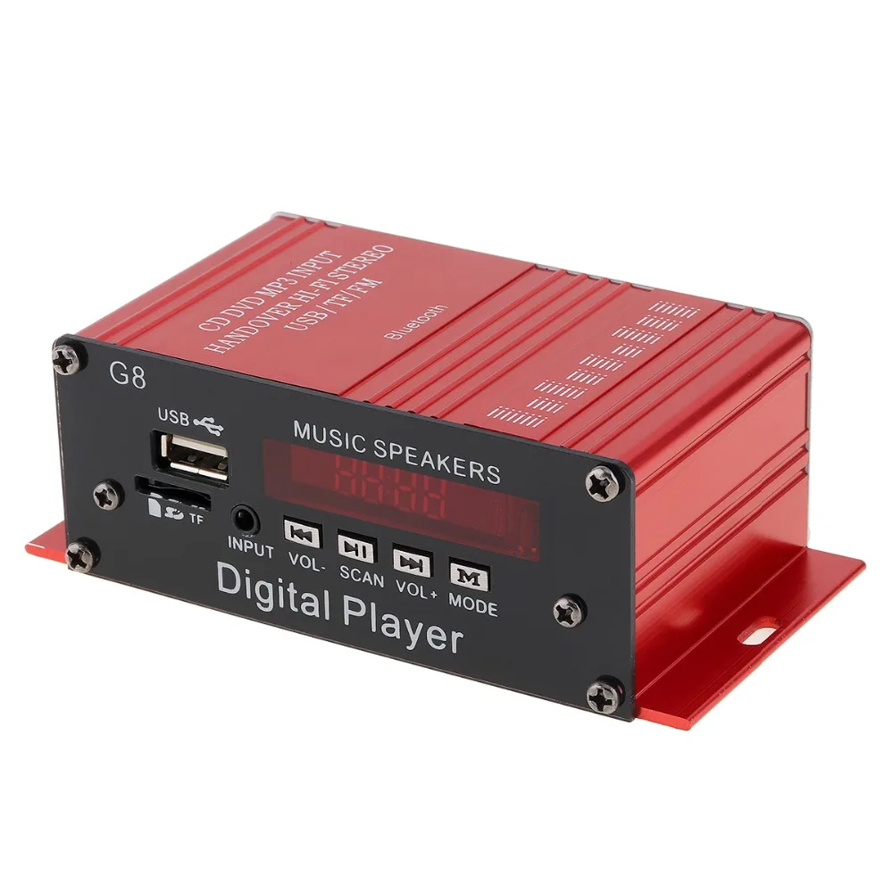 G8 2ch прочный Bluetooth автомобильный аудио усилитель мощности FM радио плеер с