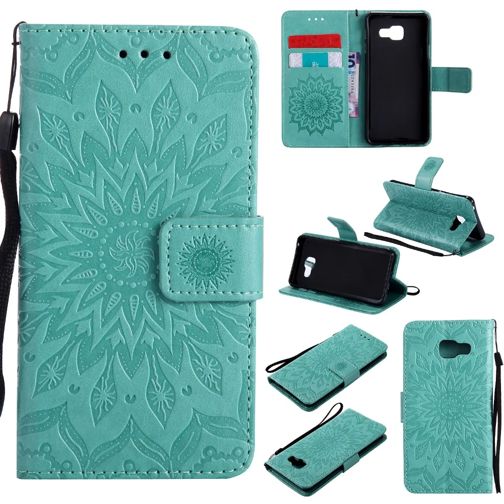 

Sunflower Embossed Flip Case for fundas Galaxy A3 2016 A310 Case for Samsung Galaxy A3 2016 Case A310 A310F 4.7" + Card Holder