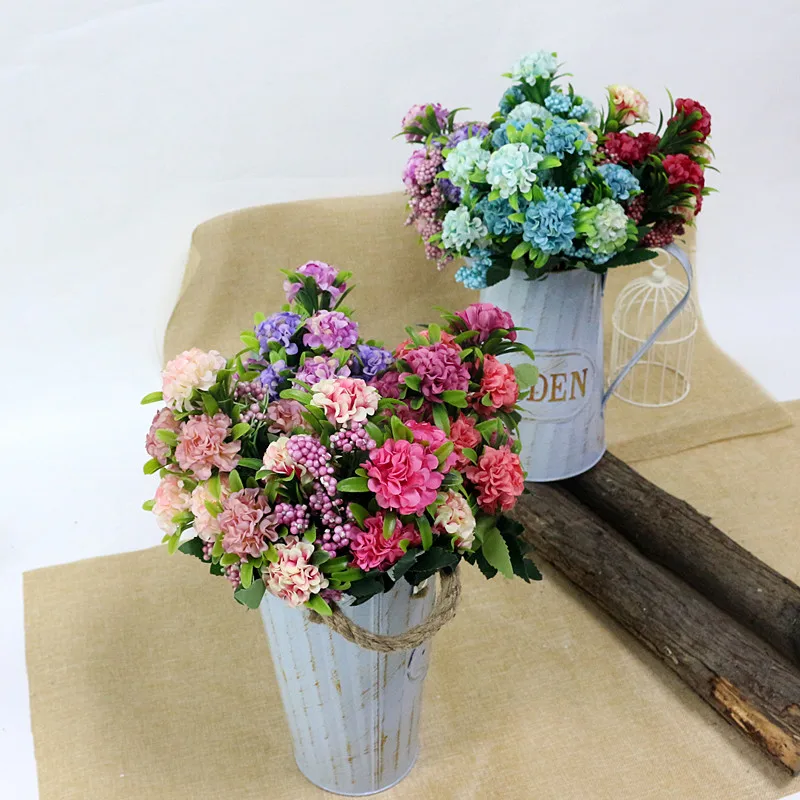 Flone Artificial Hydrangea Flower 10 Heads Simulation Silk Hydrangea Bouquet Fake Flowers Wedding Home Party Arrangement Floral (3)