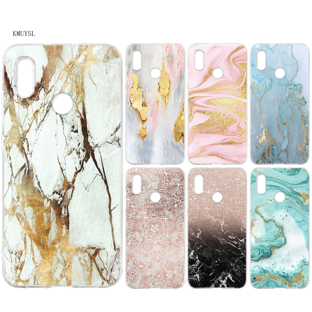

KMUYSL gold marble collage pink Silicone Case Cover for Xiaomi Mi A2 Lite Redmi 6 6A Note 5 5A Pro Prime S2 Y2 6X A1 5X