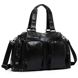 Новое поступление кожаные дорожные сумки для мужчин большой емкости портативные мужские сумки на плечо мужские сумки винтажные дорожные