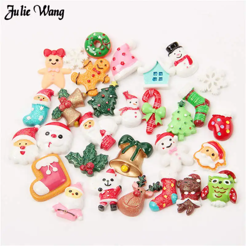 Julie Wang 20 шт смешанные полимерные рождественские бусины для слаймов с плоской