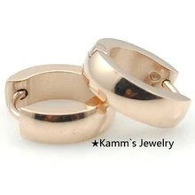 Серьги в стиле хип-хоп для мужчин серьги-кольца розовое золото Мода 316L ювелирные изделия из нержавеющей стали KE413