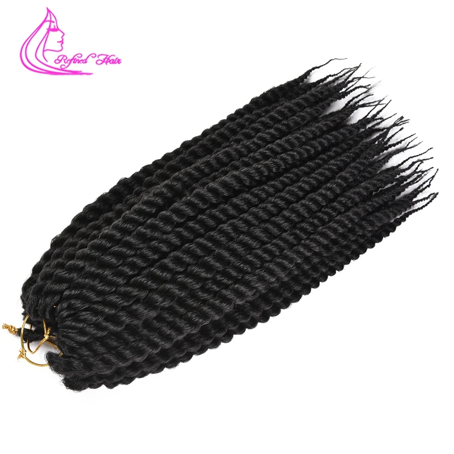 

Refined Hair 12 18Inch Havana Mambo Twist Crochet Hair Crochet Braids Synthetic Hair Extension For Braids Ombre Braiding Hair