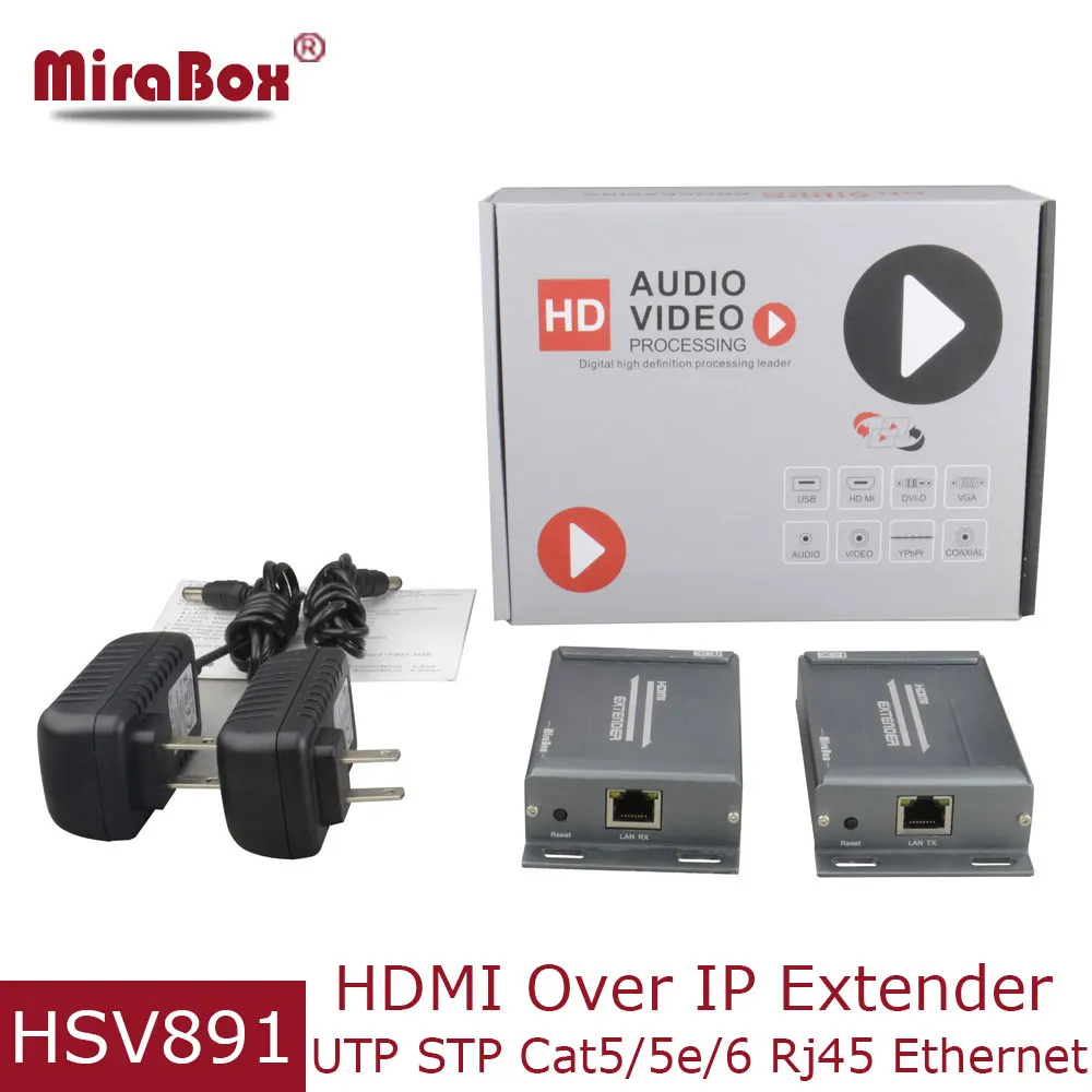 Mirabox TCP IP HDMI UTP Extender Cat5 by Rj45 with Audio Extractor HD 1080P HDMI Transmitter Receiver via Cat5e/Cat6 over IP Mirabox TCP IP HDMI UTP Extender Cat5 by Rj45 with Audio Extractor HD 1080P HDMI Transmitter Receiver via Cat5e/Cat6 over IP