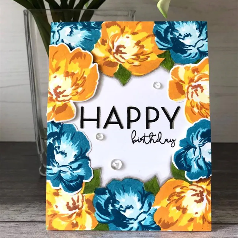 

Strength Blooms Transparent Clear Silicone Stamp Set for DIY Scrapbooking/Photo Album Card Making Decorative Clear Stamp 6x8inch