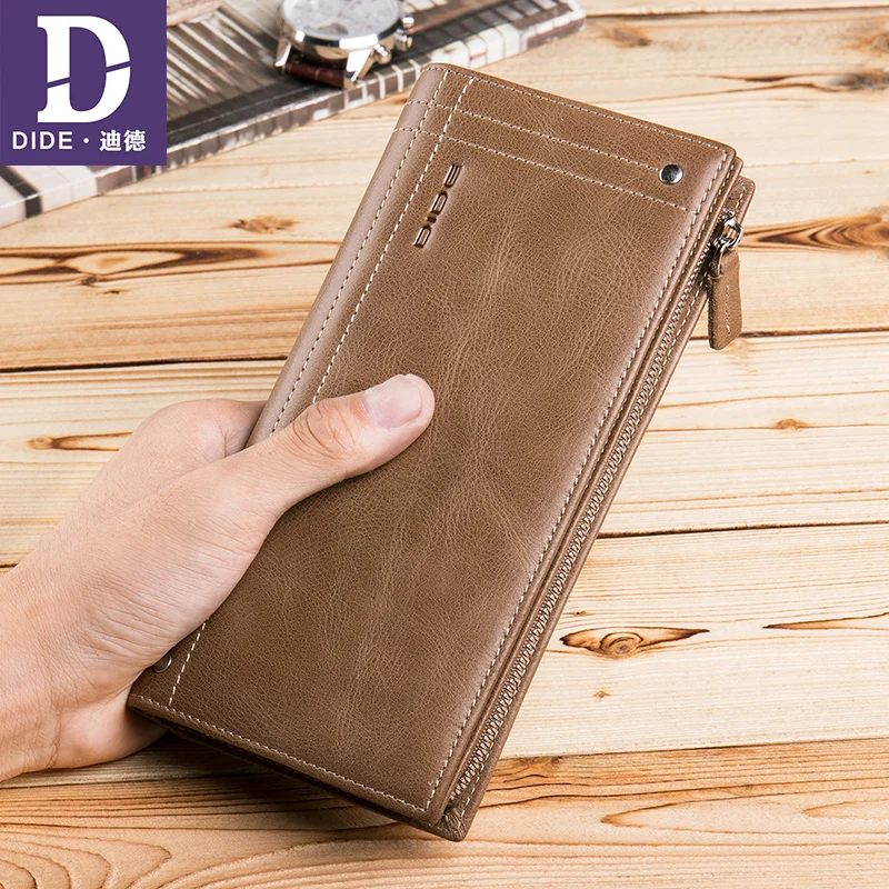 

SIDE Genuine Leather Brand Wallet Mens Clutch Wallet With Cowhide Men Wallet Business Man Clutch Purse Mens Handbag 767