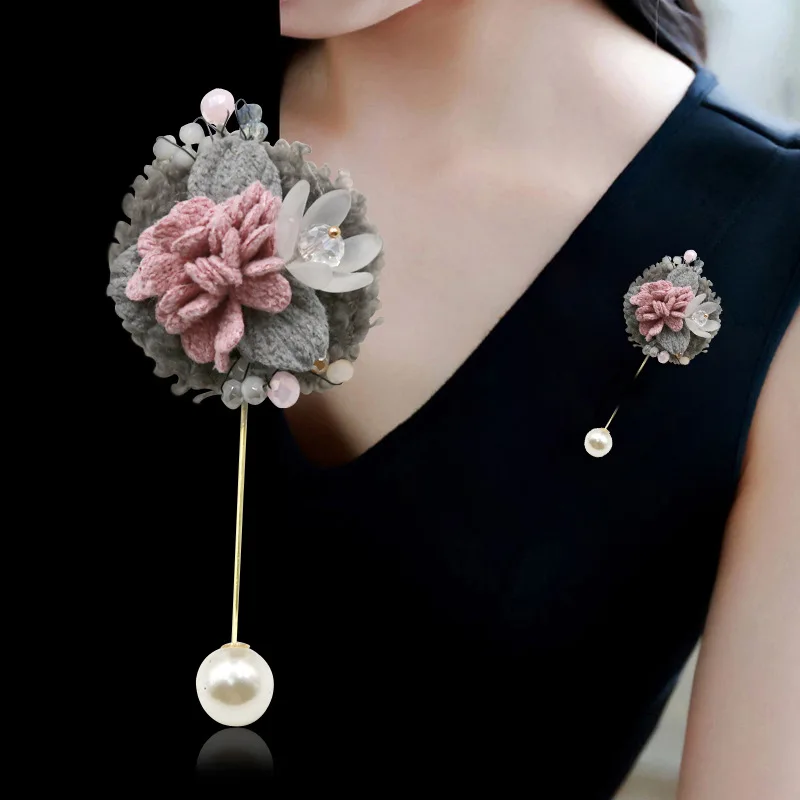 

Sweet Brooch Fabric Cotton Brooches Shawl Buckle Button Lapel Pin Lace Bow Flower Women Suit Clothes Accessories Gifts for Girls