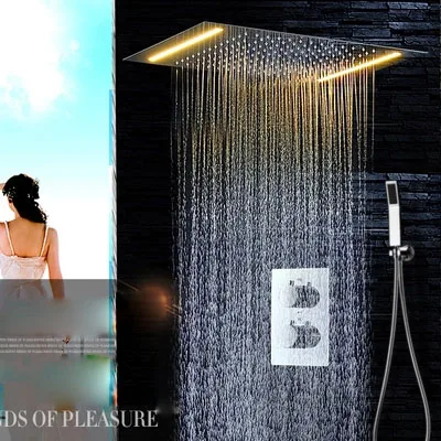 

Luxury LED Embedded Shower Suite, Wall Mounted Multifunctional Shower Flush Raindance Waterfall Overhead Top Sprayer shower set