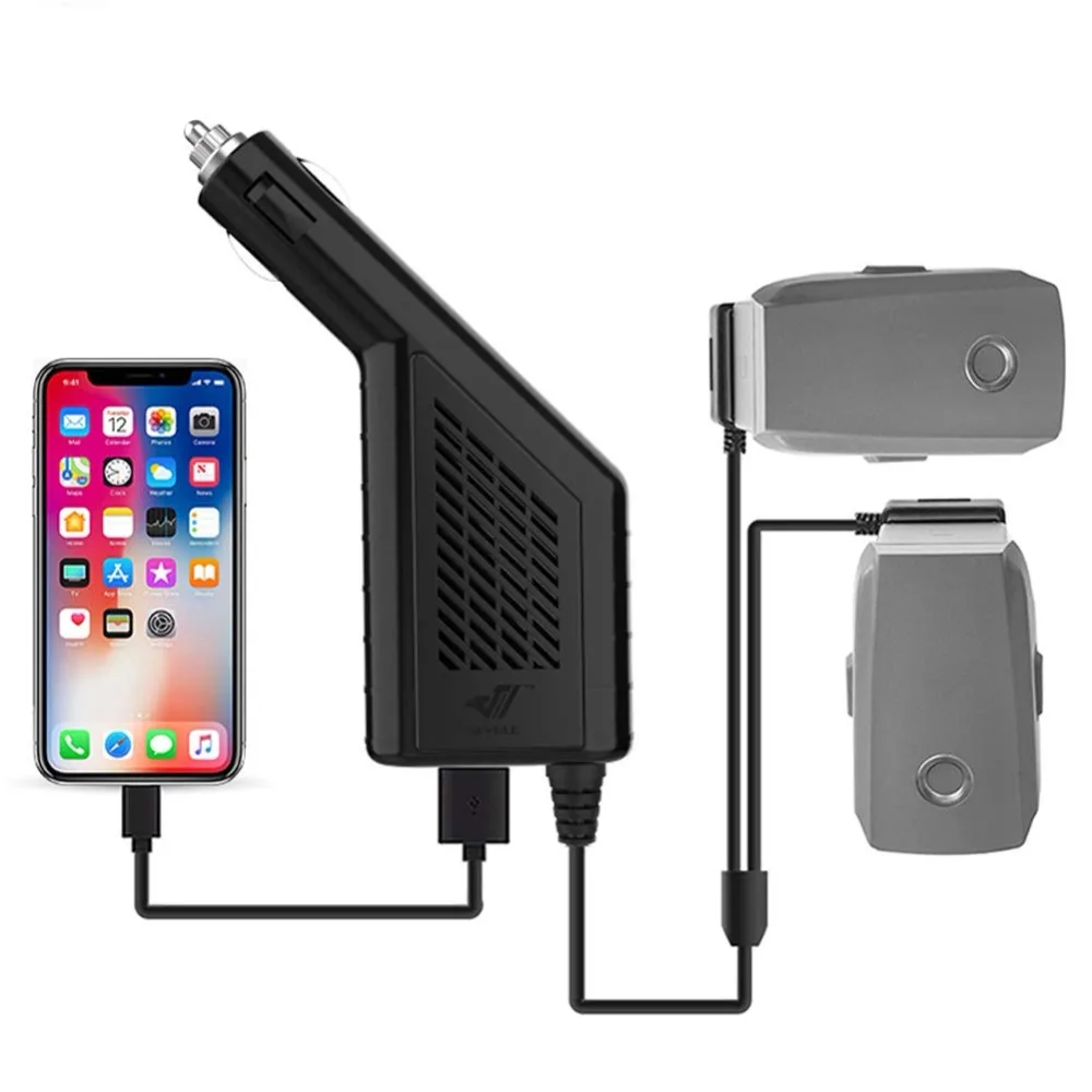 

Car Charger for DJI Mavic 2 Pro/Zoom Intelligent Multi Dual Charger Fast Charge 2 Battery & 1 Transmitter Dual Battery Parallel