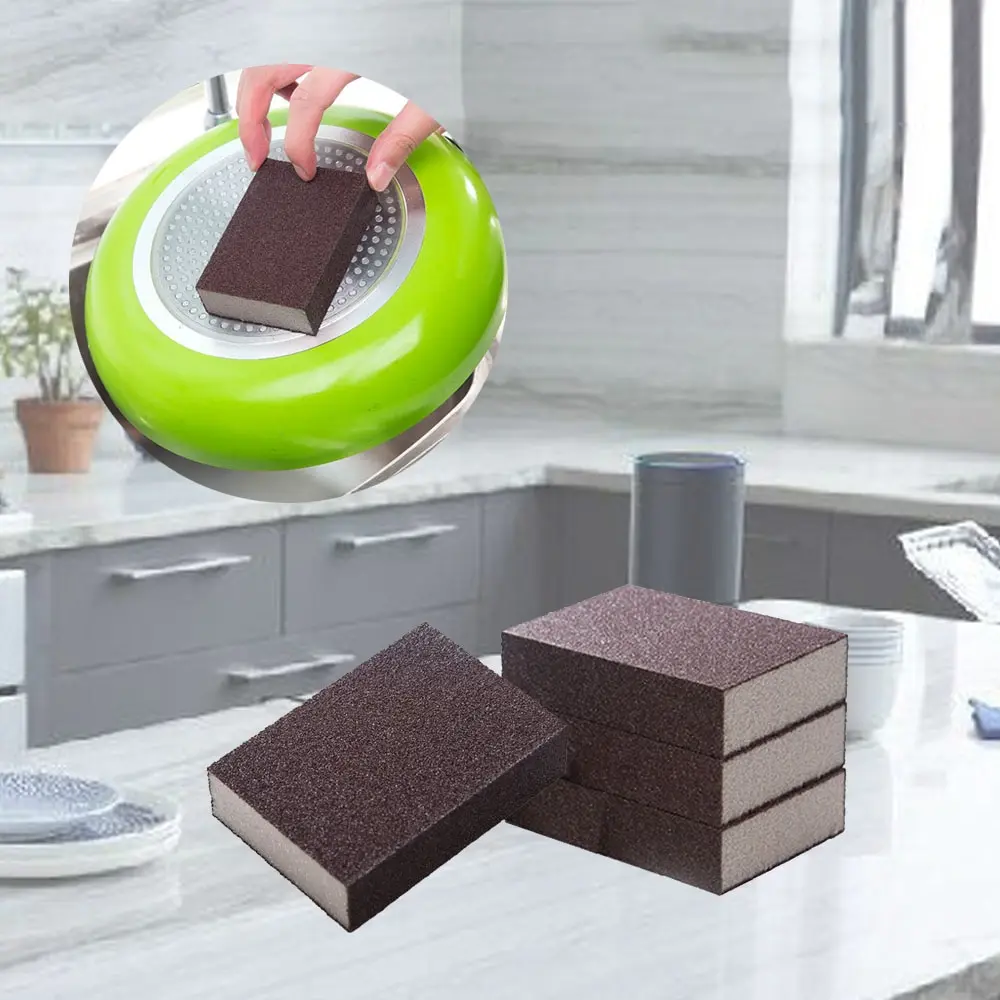 

Multipurpose Emery Cleaning Brushes Pot Strong Cleaning Magic Brushing Pots Rust Focal Stains Eraser Sand Rub Kitchen Sponge Rag