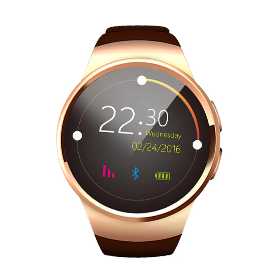 KOSPET KW18 Bluetooth smartwatch для мужчин полный экран Поддержка SIM 1," сенсорный экран MTK2502C бизнес смарт часы телефон - Цвет: Gold Color