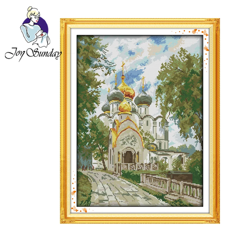 

Joy Sunday,The new convent,cross stitch embroidery set,Scenery pattern cross stitch kit,Landscape Painting Home Decor