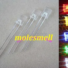 1000 шт 2x5x7 мм прямоугольник красный желтый синий зеленый белый водный яркий светодиодный