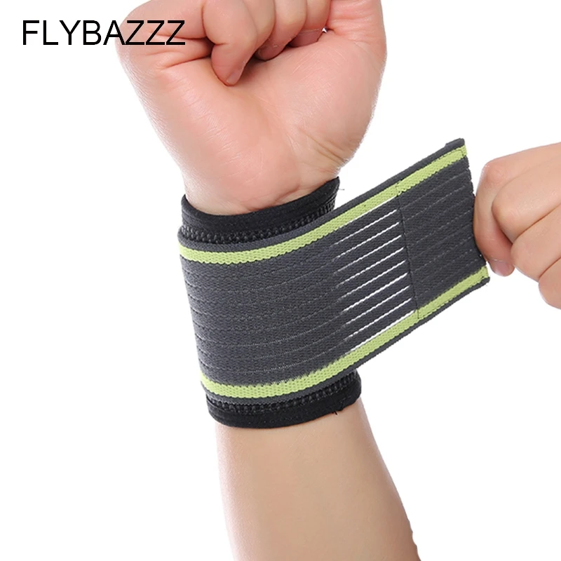 FLYBAZZZ Elastic Palm Wrap Wrist Hand Brace Support Sleeve Band Sports Safety Gym Training Guard Stripe Bandage Wrist Support (2)