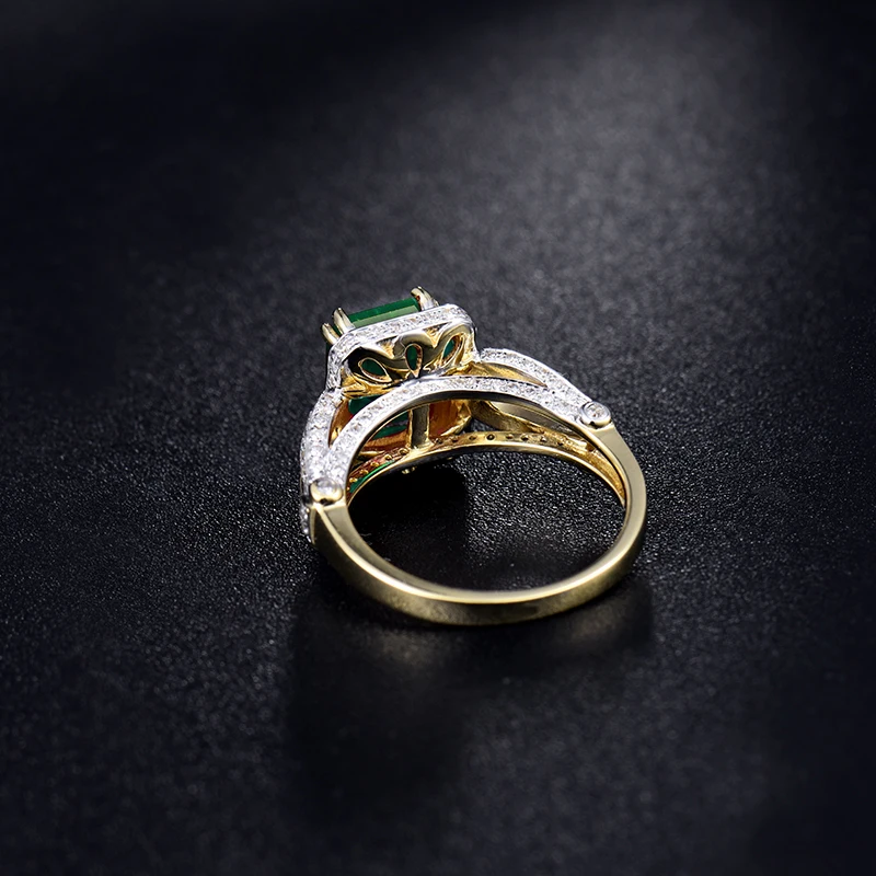 LOVERJEWELRY, женские кольца, горячая распродажа, 2.55Ct, натуральный бриллиант, изумруд, кольцо, одноцветное, 14Kt, желтое золото, кольцо, изумруд, ювелирное изделие для мамы, подарок