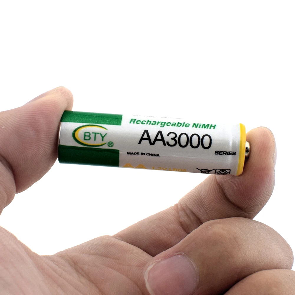 С бесплатной батарейной коробкой 4 шт 1,2 V AA AAA 1000 1350 2000 3000mAH батареи ni-mh аккумуляторная батарея для фонарика