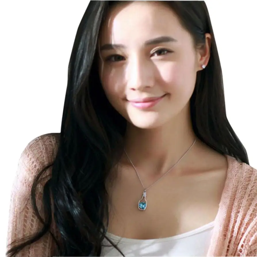 

New Women Ladies Necklace Fashion Popular Torque Crystal Necklaces Love Drift Bottles Jewelry Accessories Choker Pendant Trinket