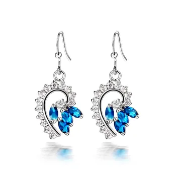 

Free Shipping European and American Retro Creative Wheat with Heart-shaped Drop Earrings Women Jewelery