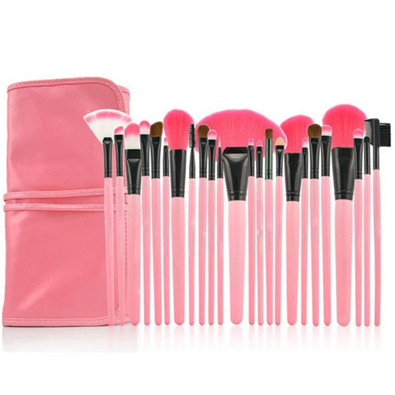 24pcs professional makeup brush/pink makeup brushes set of packages