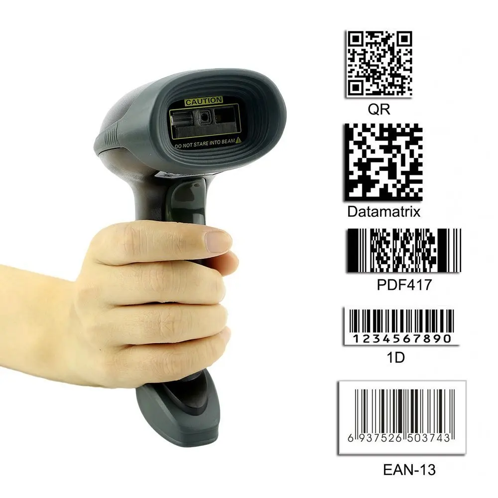 Беспроводной USB считыватель штрих кодов Kercan 2D QR PDF417 Data Matrix (2 4G беспроводной/Bluetooth +
