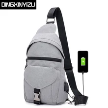 DINGXINYIZU Мужская нагрудная сумка USB зарядка мужская сумка через плечо Повседневная Слинг сумки на плечо дорожная Повседневная Сумка кросс-боди Маленькая мужская нагрудная сумка
