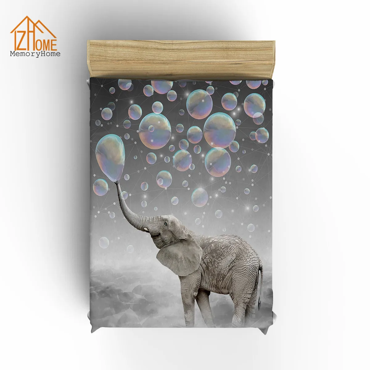 Memory Home Custom Cute Animal Elephant Design Blanket Fleece Blankets