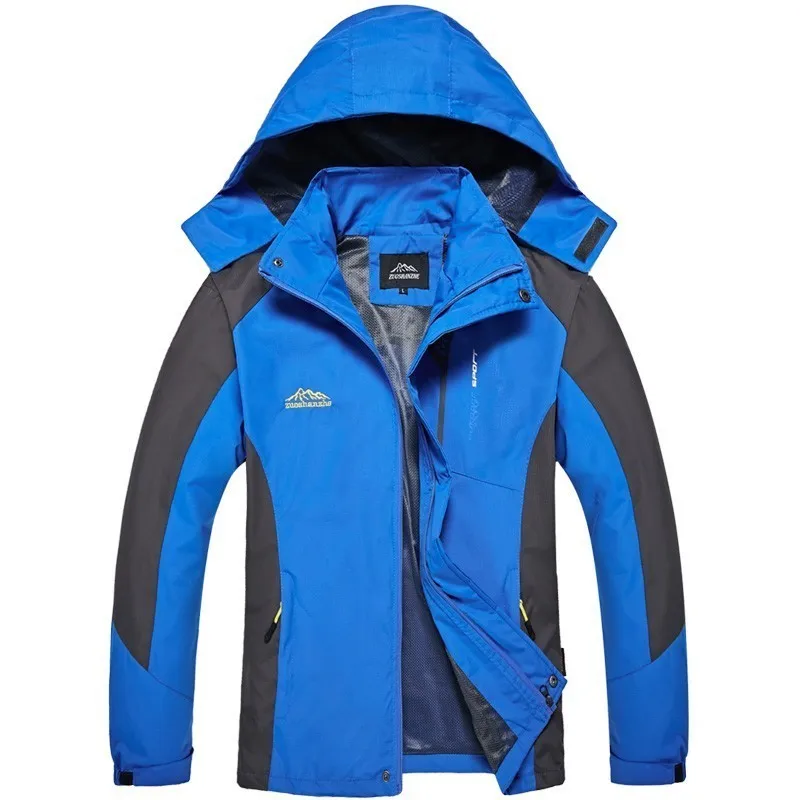 Men Blue VEAMORS, ветрозащитные походные куртки для мужчин и женщин, для спорта на открытом воздухе, рыбалки, водонепроницаемое пальто, для альпинизма, велосипедная куртка, дышащая одежда - Цвет: Men Blue