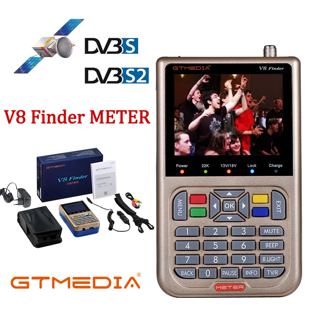 Новый GTMEDIA V8 Finder метр DVB-S2/S2X Full HD 1080P спутниковый ТВ приемник с 3 5 ЖК-дисплей Экран