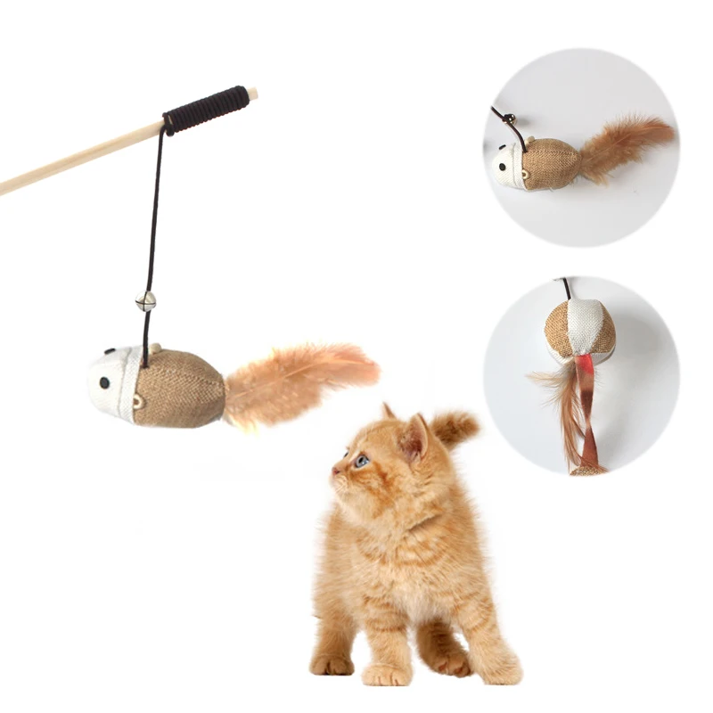 Buy Cat Toys Kitten Interactive Mouse Ball Feather
