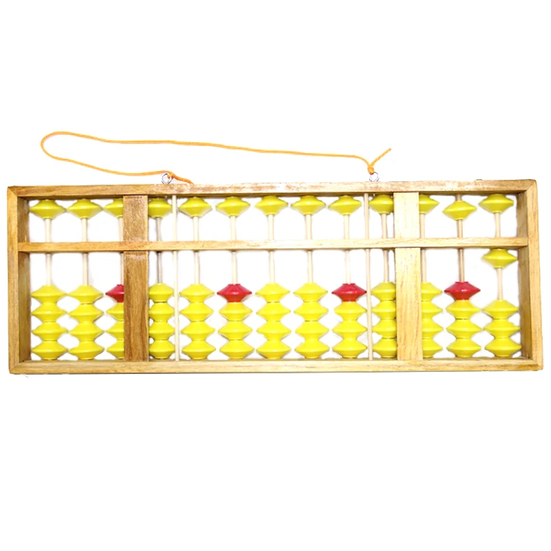 Китайский Abacus 13 колонна деревянная вешалка большой размер нескользящий Abacus китайский соробан, инструмент для математики детей Математика обучающая игрушка 58 см - Цвет: Yellow