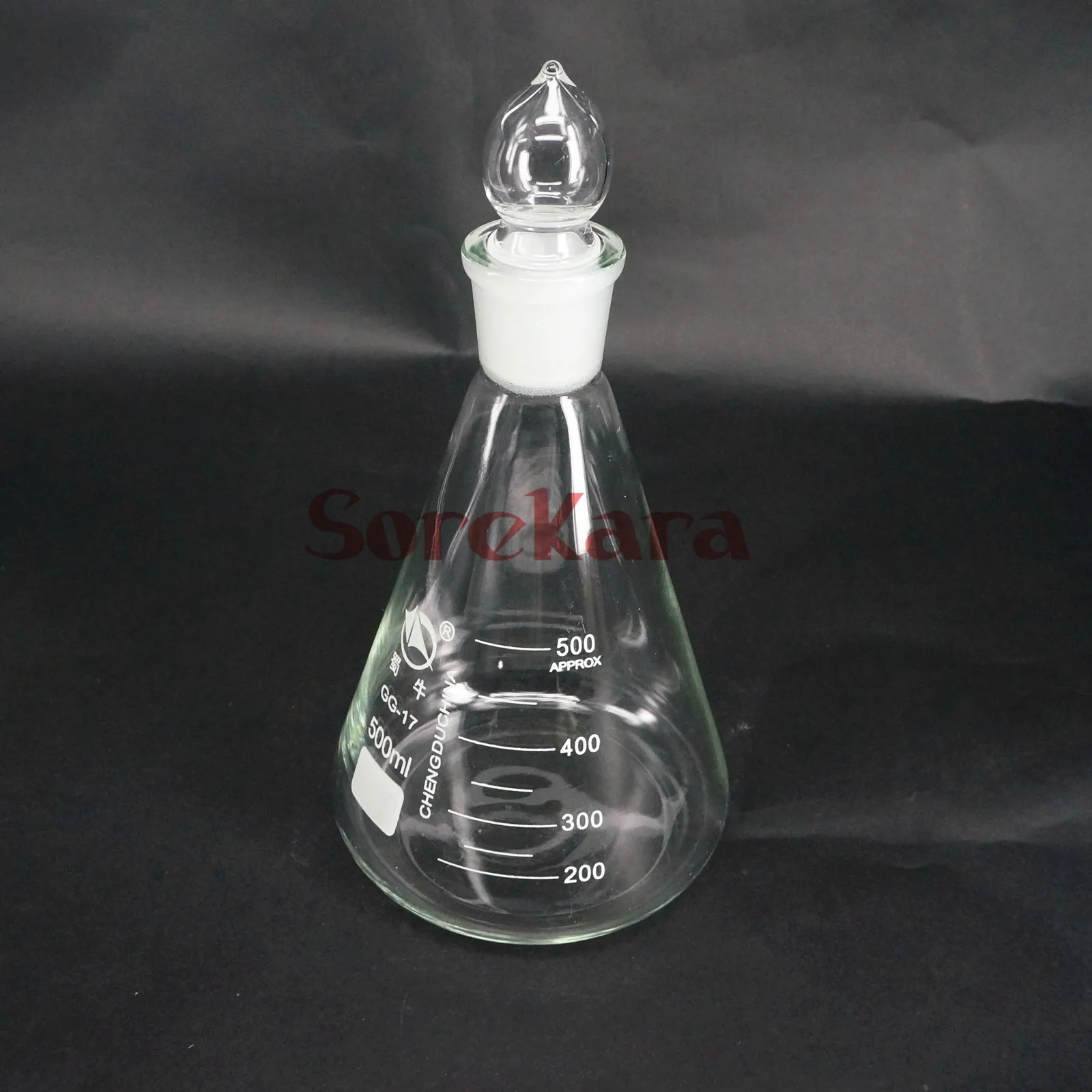500ml Borosilicate Glass Conical Erlenmeyer Flask with Stopper For Chemistry Laboratoryin Flask