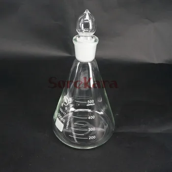 

500ml Borosilicate Glass Conical Erlenmeyer Flask with Stopper For Chemistry Laboratory