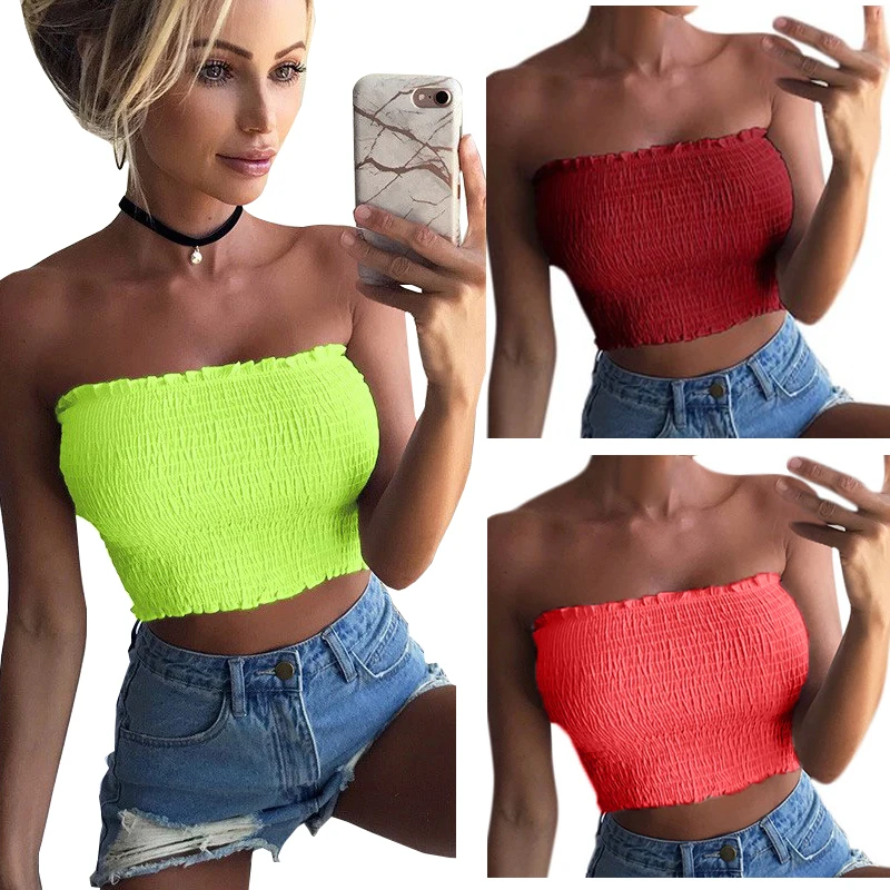 

2019 Summer Neon Top Neon Green Crop Top Tank Cheap Clothes Cute Women Sexy Cropped Tops Croptop Clothes