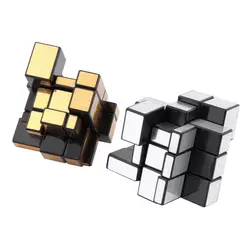 YKS волшебный зеркальный куб, профессиональная золотистые и Серебристые блестящие волшебный куб с глянцевым покрытием головоломка