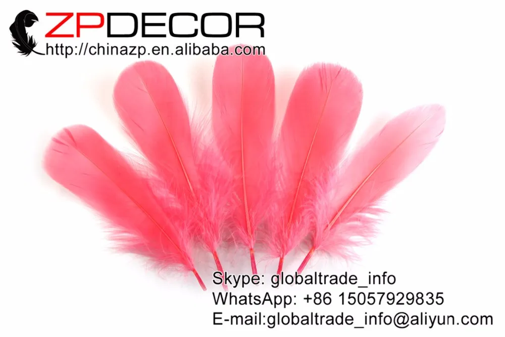 peach pink goose feather soft goose coquille feathers (7)
