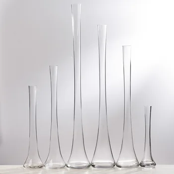 

50cm tall glass wedding tall flower vase for ostrich feather centerpiece decoration