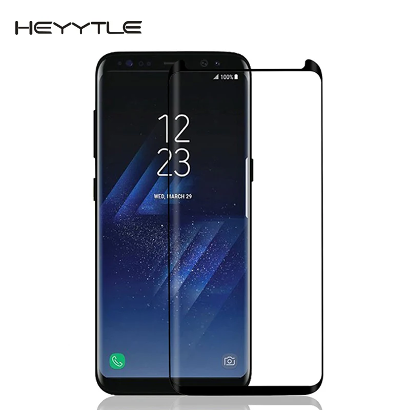 

Heyytle 3D Curved Case Friendly For Samsung Galaxy S8 Plus Note 8 S7 Edge Tempered Screen Protector Film Full Cover Glass