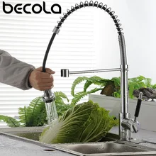 Becola Pull вниз Весна латунный кухонный кран горячей и холодной хром спрей смеситель для воды раковина кран выдвижной CH-8003