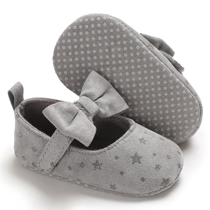 Нескользящая обувь для маленьких девочек; малыш новорожденный младенец; обувь для малышей; мягкая хлопковая обувь принцессы с бантом; обувь для малышей с цветочным принтом и звездами; schoenen