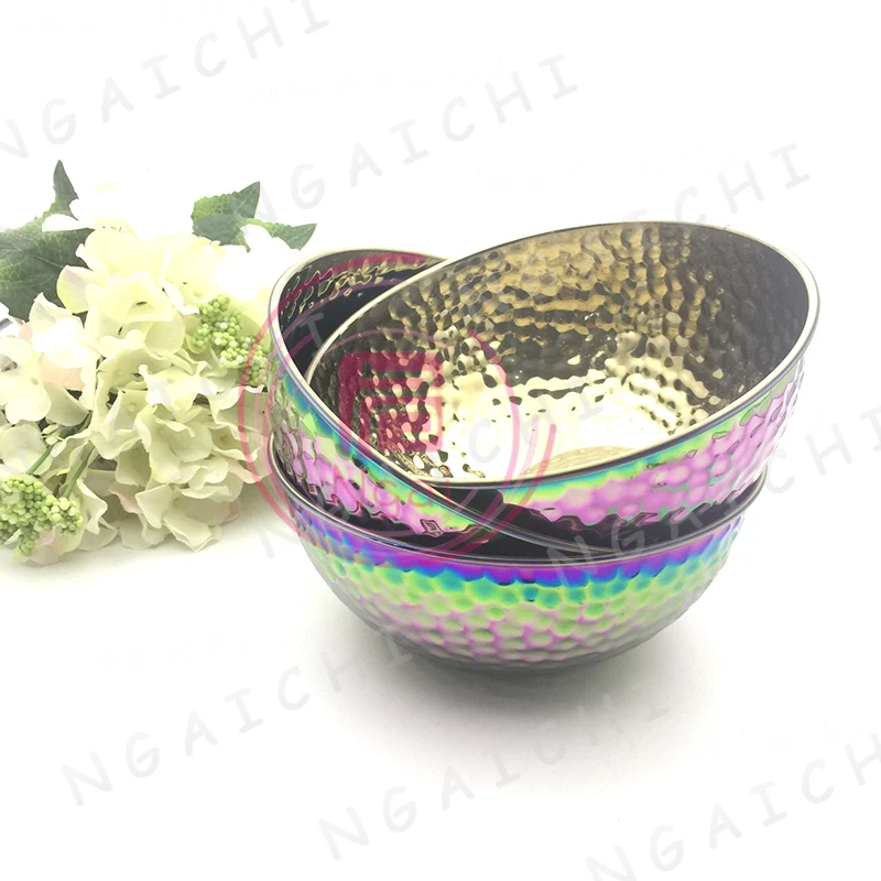 Stainless Steel Salad Rice Bowl Nontoxic Colorful Food Container Chinese Big Capacity Food Bowls Tableware Oversize Soup Bowl 16