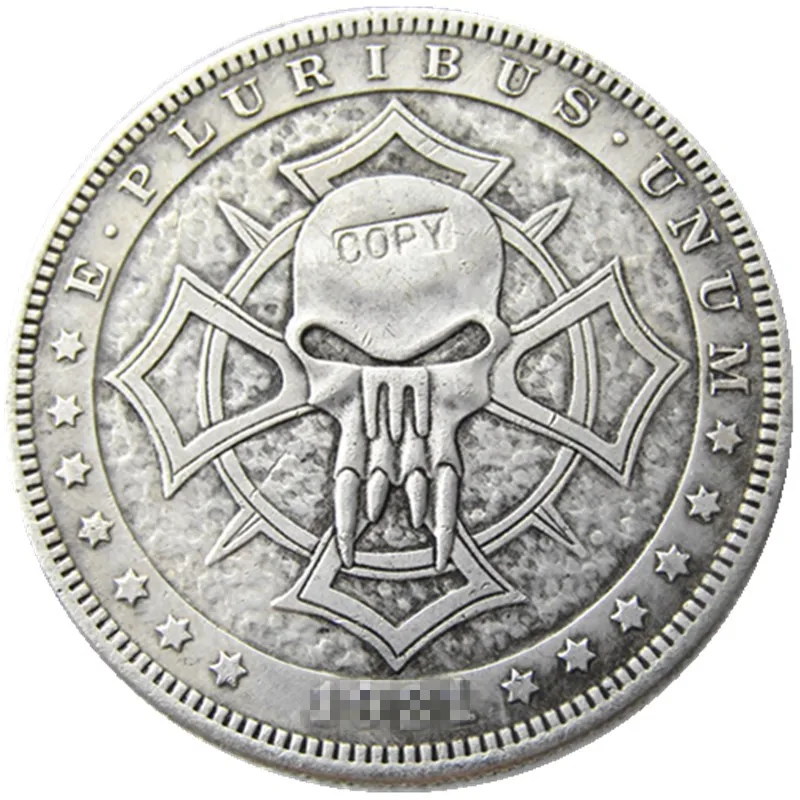 

HB(64)US Hobo 1921 Morgan Dollar skull zombie skeleton Silver Plated Copy Coins