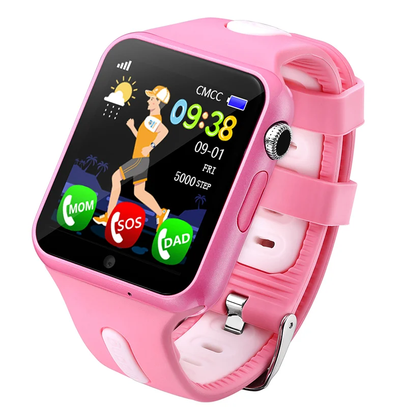 ITORMIS умные часы для детей V5K детский ремешок gps трек Спортивные Детские умные часы Поддержка sim-карты камера безопасности телефон детские часы - Цвет: Pink White